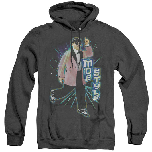 Three Stooges - Moe Style - Adult Heather Hoodie - Black