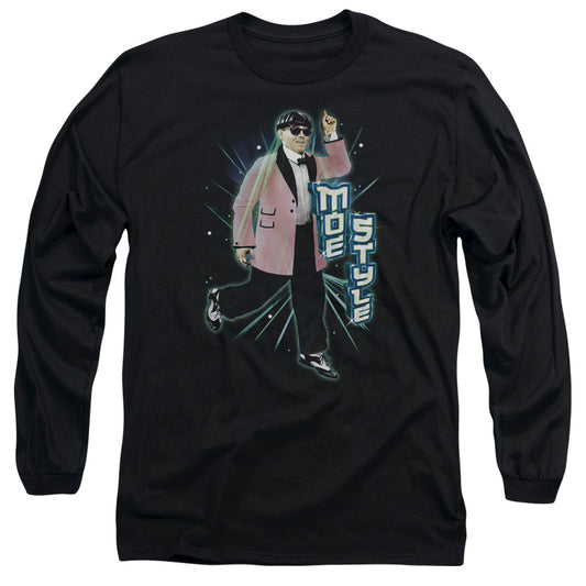 THREE STOOGES MOE STYLE - L/S ADULT 18/1 - BLACK T-Shirt