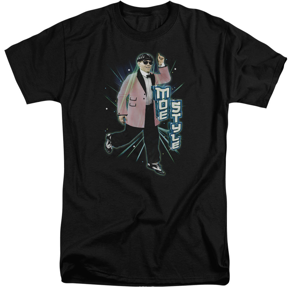 Three Stooges - Moe Style - Short Sleeve Adult Tall - Black T-shirt