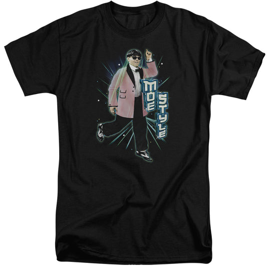 Three Stooges - Moe Style - Short Sleeve Adult Tall - Black T-shirt