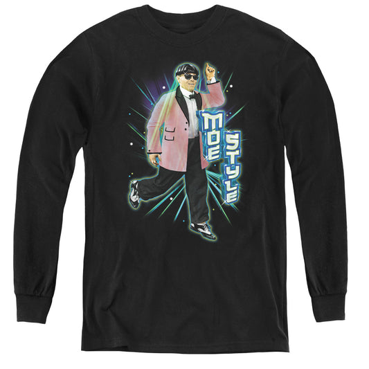 Three Stooges - Moe Style - Youth Long Sleeve Tee - Black