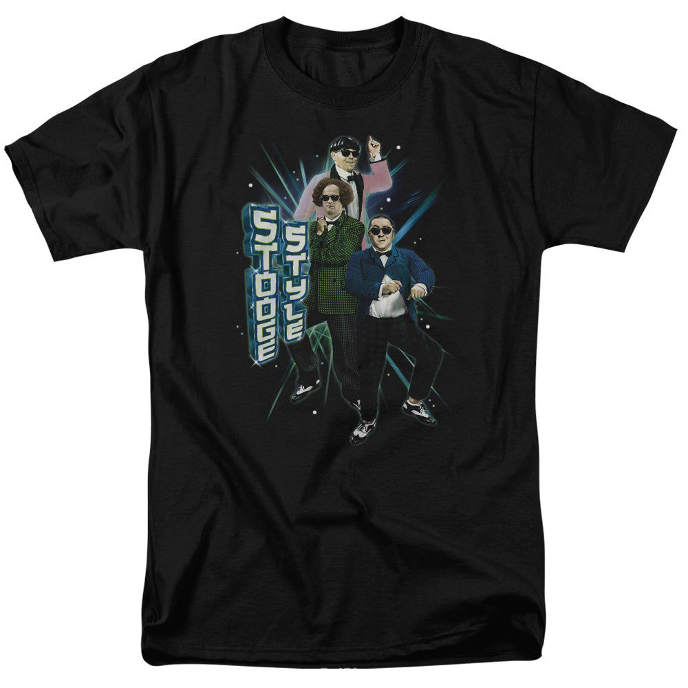 Three Stoogeshort Sleevetooge Style - S - S Adult 18/1 - Black T-shirt