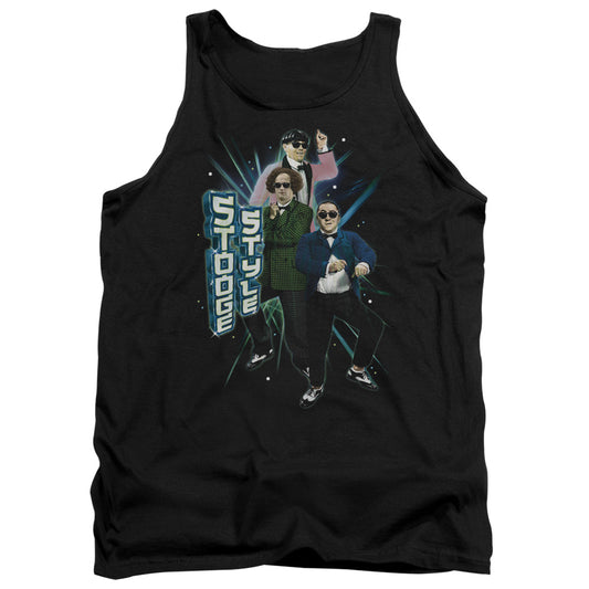 Three Stoogeshort Sleevetooge Style - Adult Tank - Black T-shirt