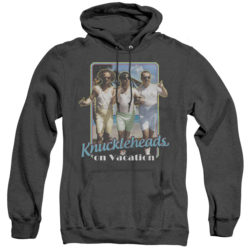 Three Stooges - Knucklesheads On Vacation - Adult Heather Hoodie - Black