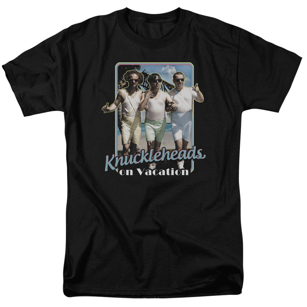Three Stooges - Knucklesheads On Vacation - Short Sleeve Adult 18/1 - Black T-shirt