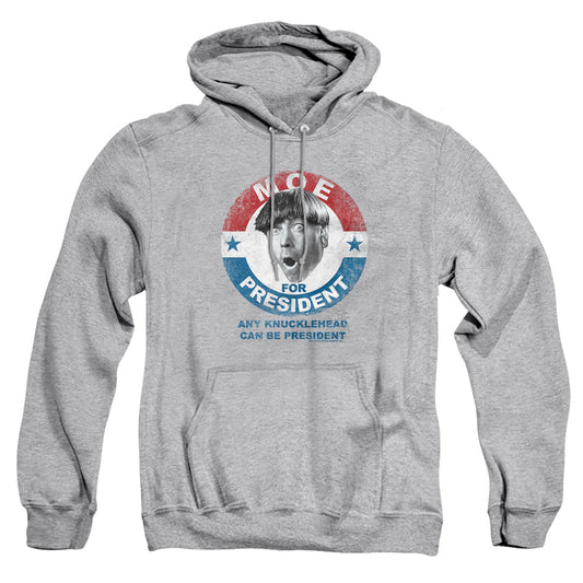 Three Stooges - Moe For President - Adult Pull-over Hoodie - Athletic Heather