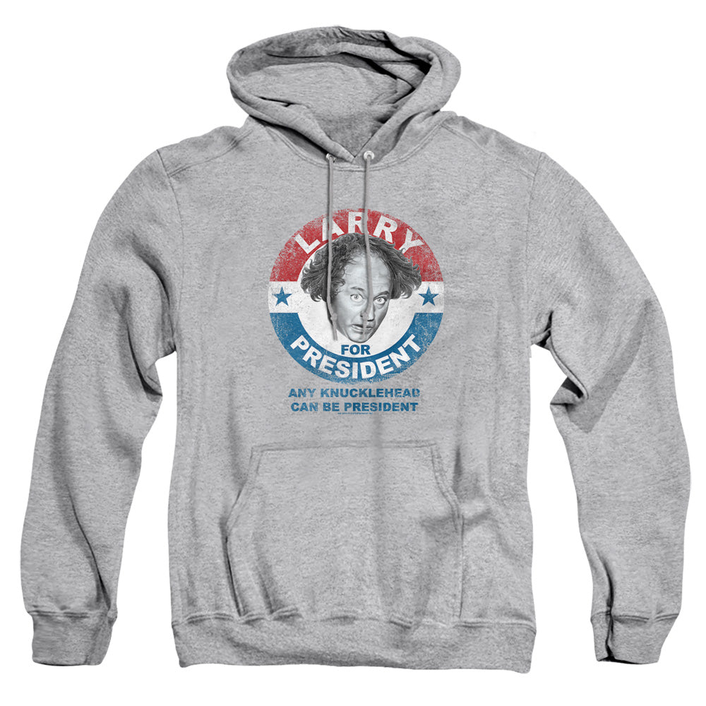 Three Stooges - Larry For President - Adult Pull-over Hoodie - Athletic Heather
