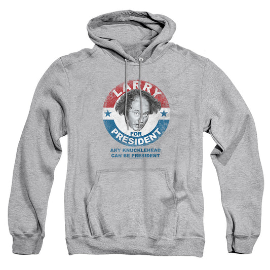 Three Stooges - Larry For President - Adult Pull-over Hoodie - Athletic Heather