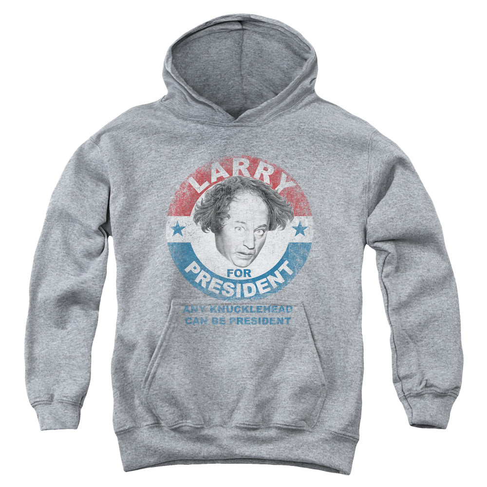 Three Stooges - Larry For President - Youth Pull-over Hoodie - Heather