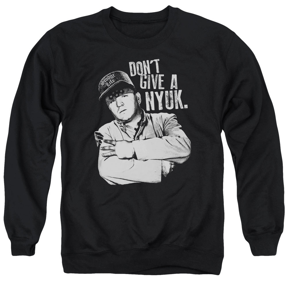 Three Stooges - Give A Nyuk - Adult Crewneck Sweatshirt - Black