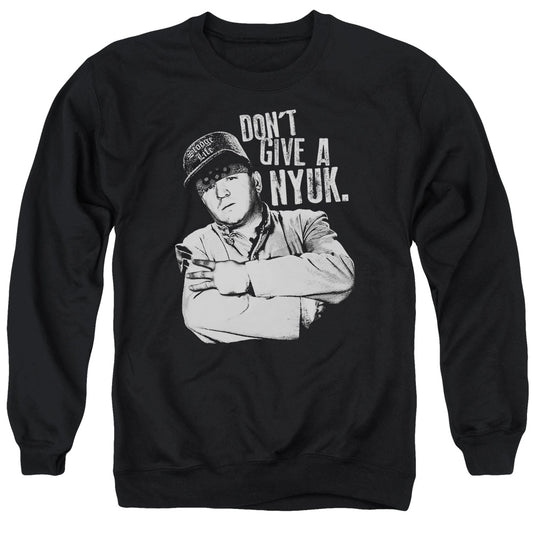 Three Stooges - Give A Nyuk - Adult Crewneck Sweatshirt - Black