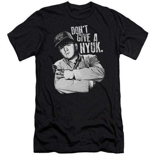 Three Stooges - Give A Nyuk - Short Sleeve Adult 30/1 - Black T-shirt