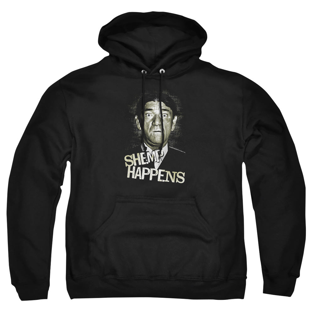 Three Stoogeshort Sleevehemp Happens - Adult Pull-over Hoodie - Black T-shirt