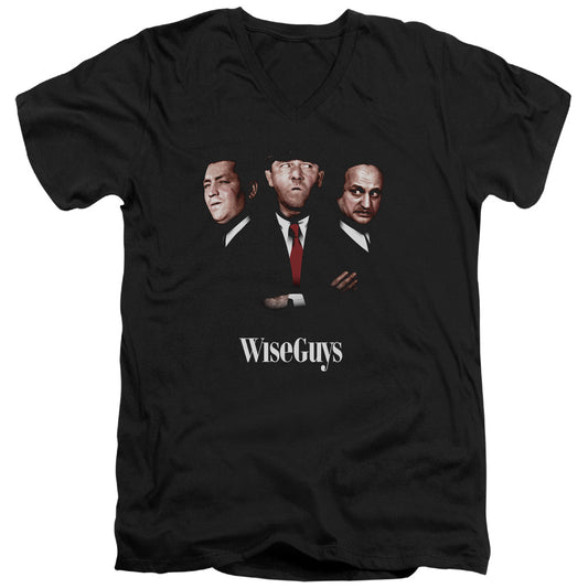 Three Stooges - Wiseguys - Short Sleeve Adult V-neck 30/1 - Black T-shirt