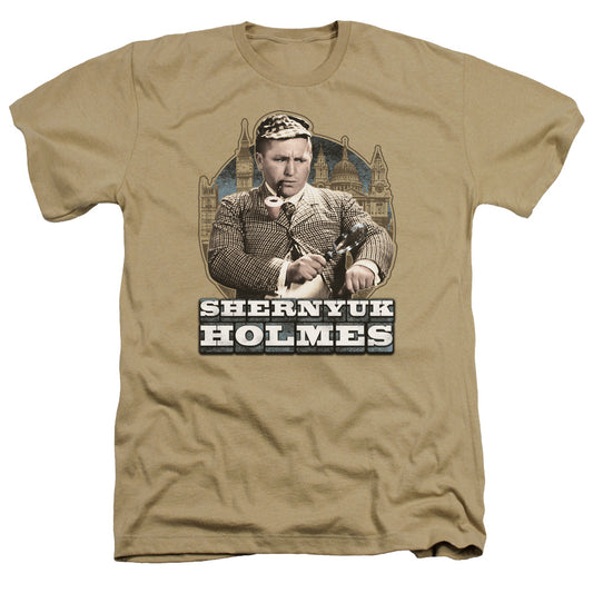 Three Stoogeshort Sleevehernyuk Holmes - Adult Heather - Sand T-shirt