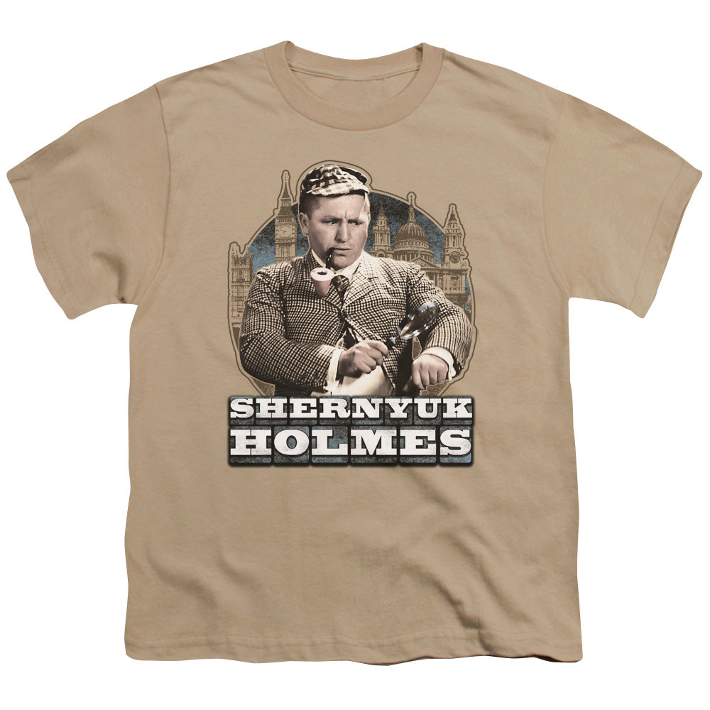 Three Stoogeshort Sleevehernyuk Holmes - S - S Youth 18/1 - Sand T-shirt