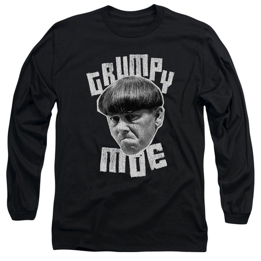 Three Stooges - Grumpy Moe - Long Sleeve Adult 18/1 - Black T-shirt