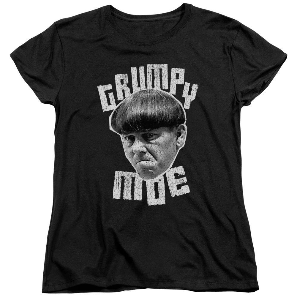 Three Stooges - Grumpy Moe - Short Sleeve Womens Tee - Black T-shirt