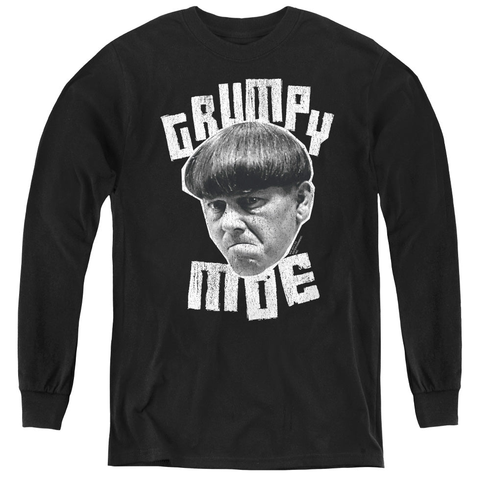 Three Stooges - Grumpy Moe - Youth Long Sleeve Tee - Black