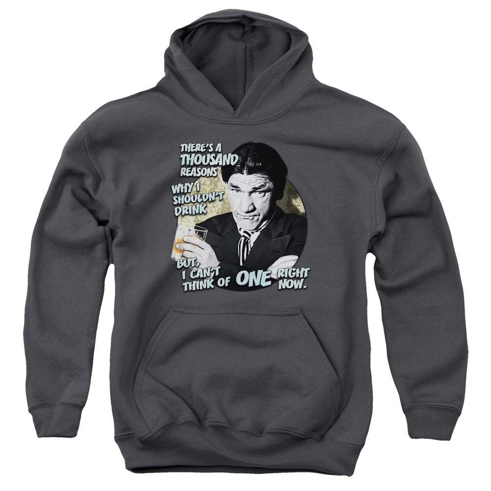 Three Stooges - Drink - Youth Pull-over Hoodie - Charcoal