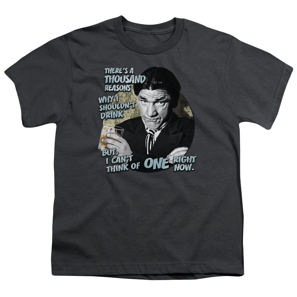 Three Stooges - Drink - Short Sleeve Youth 18/1 - Charcoal T-shirt