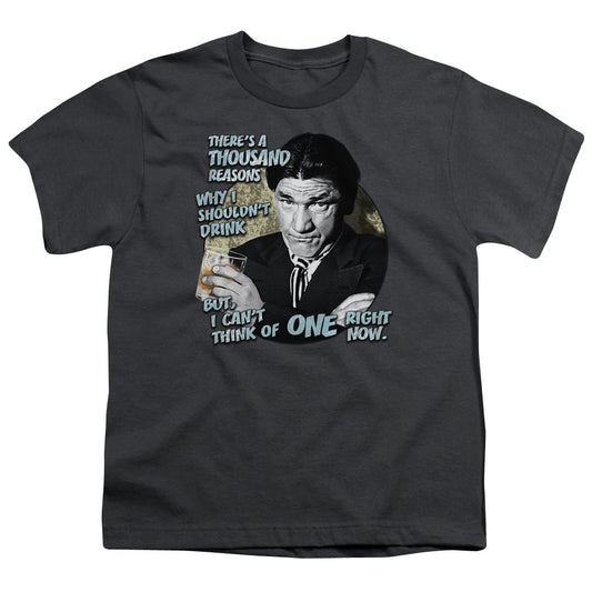 Three Stooges - Drink - Short Sleeve Youth 18/1 - Charcoal T-shirt