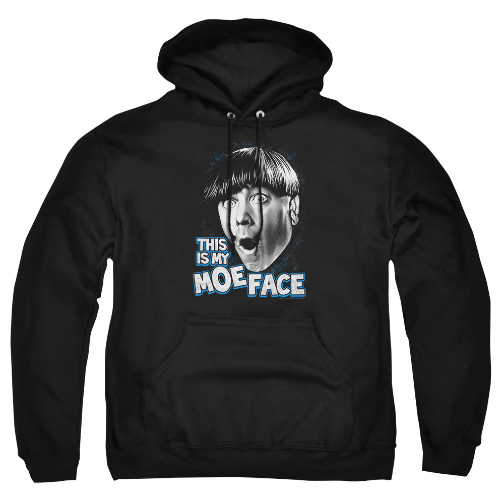 Three Stooges - Moe Face - Adult Pull-over Hoodie - Black