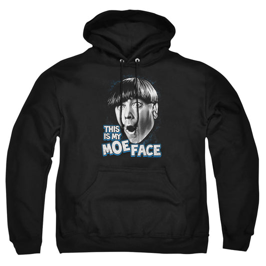 Three Stooges - Moe Face - Adult Pull-over Hoodie - Black