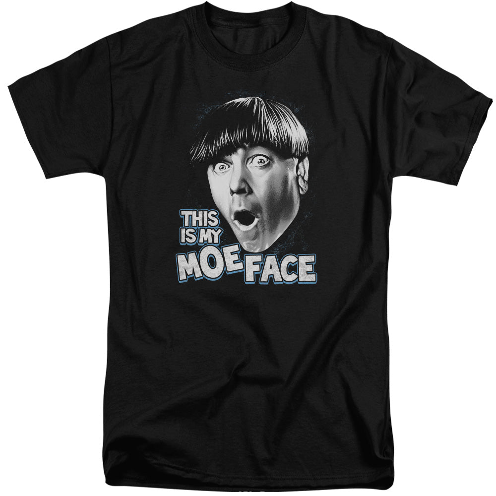 Three Stooges - Moe Face - Short Sleeve Adult Tall - Black T-shirt