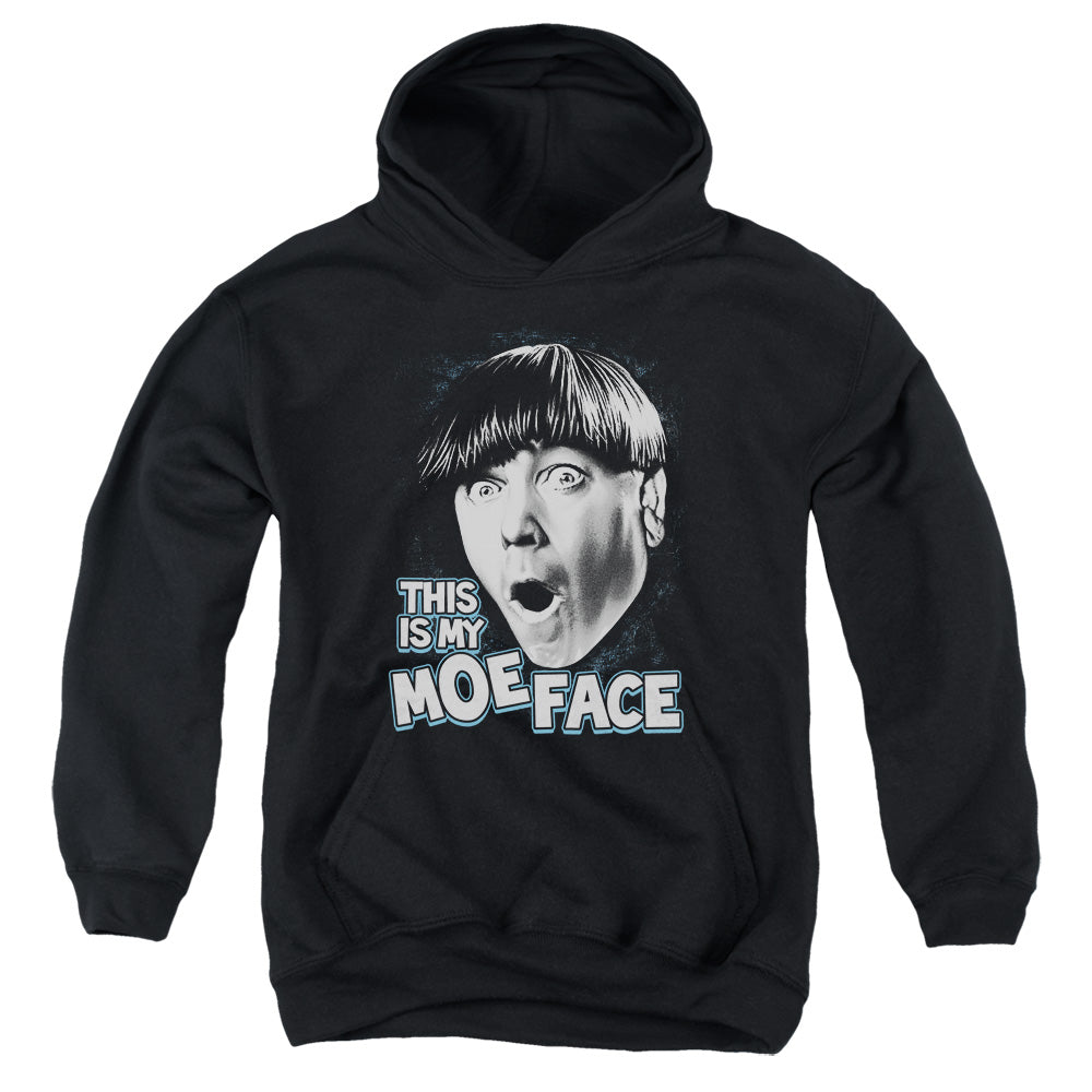 Three Stooges - Moe Face - Youth Pull-over Hoodie - Black