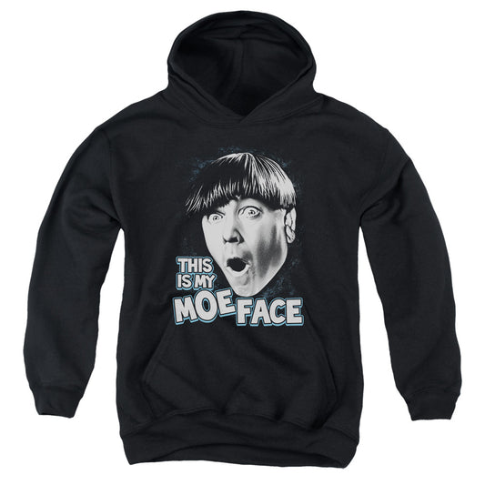 Three Stooges - Moe Face - Youth Pull-over Hoodie - Black