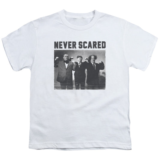 Three Stooges - Never Scared - Short Sleeve Youth 18/1 - White T-shirt