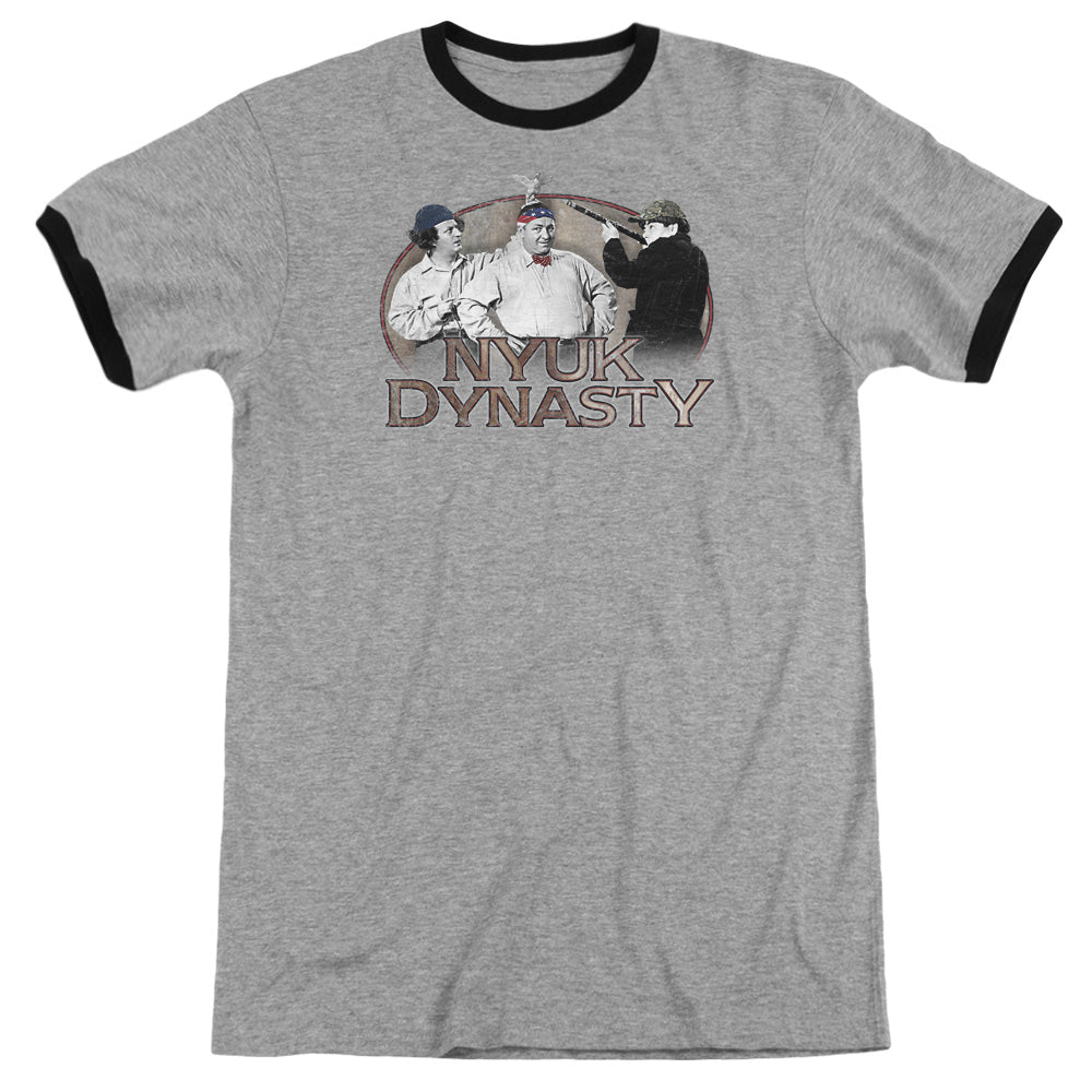 Three Stooges - Nyuk Dynasty - Adult Ringer - Heather/black