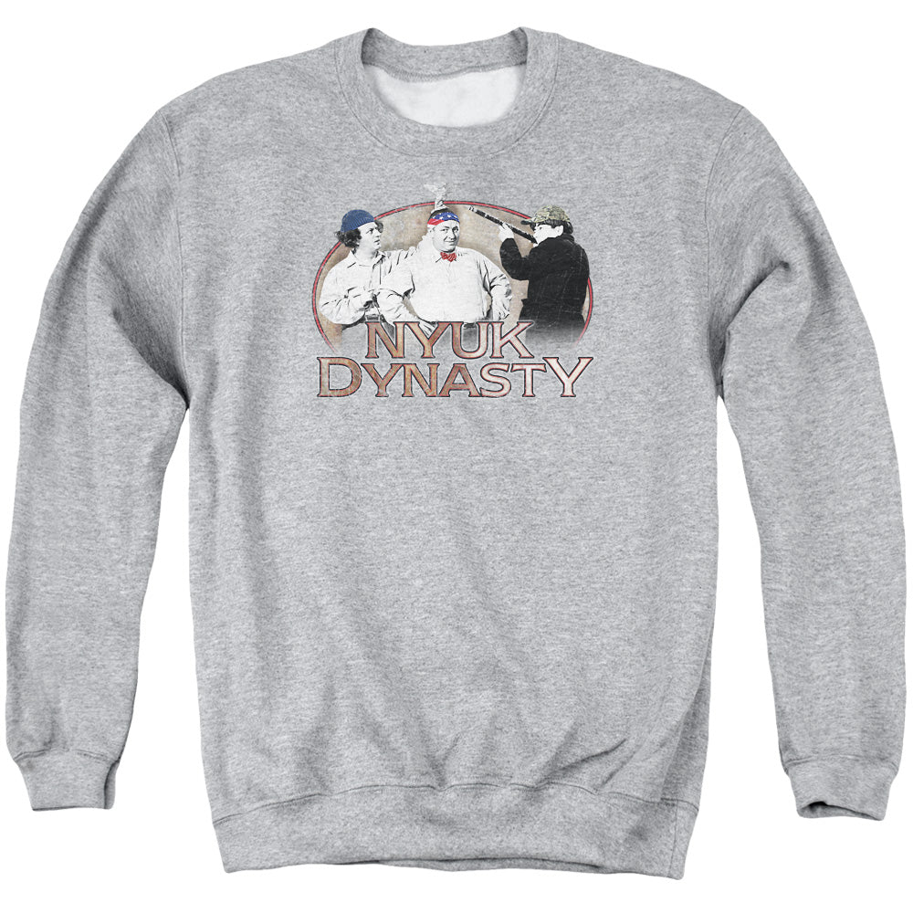 Three Stooges - Nyuk Dynasty - Adult Crewneck Sweatshirt - Athletic Heather