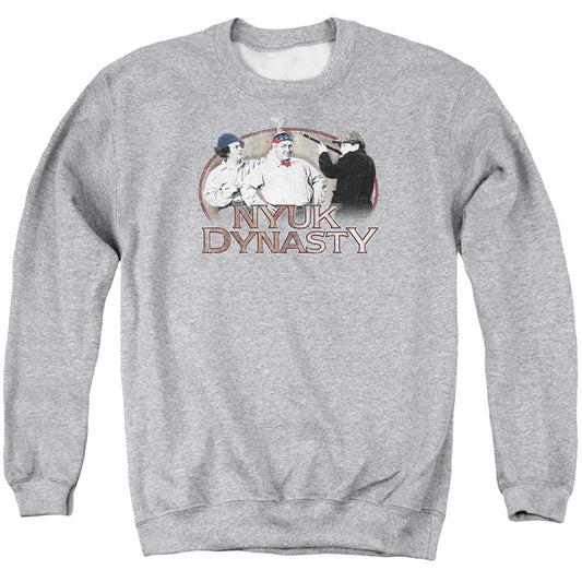 Three Stooges - Nyuk Dynasty - Adult Crewneck Sweatshirt - Athletic Heather