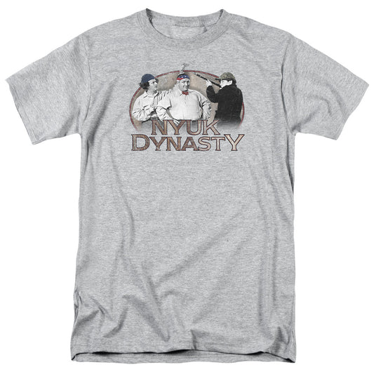 Three Stooges - Nyuk Dynasty - Short Sleeve Adult 18/1 - Athletic Heather T-shirt