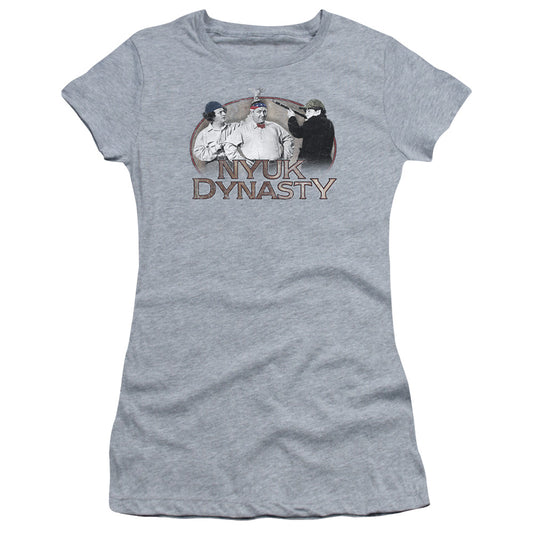 Three Stooges - Nyuk Dynasty - Short Sleeve Junior Sheer - Athletic Heather T-shirt