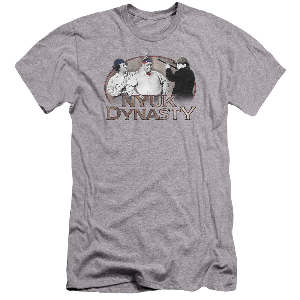 Three Stooges - Nyuk Dynasty-premuim Canvas Adult Slim Fit 30/1 - Athletic Heather