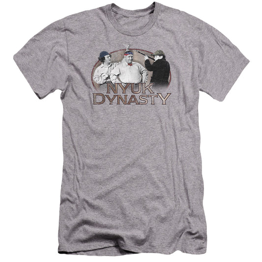 Three Stooges - Nyuk Dynasty-premuim Canvas Adult Slim Fit 30/1 - Athletic Heather