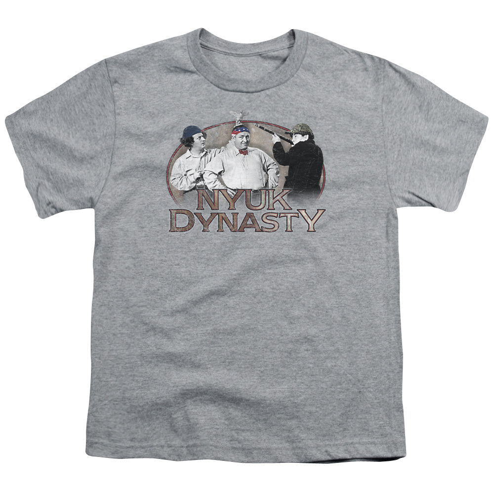 Three Stooges - Nyuk Dynasty - Short Sleeve Youth 18/1 - Athletic Heather T-shirt