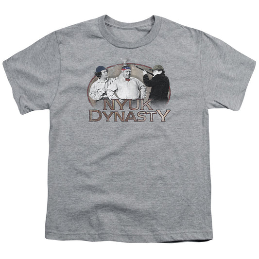 Three Stooges - Nyuk Dynasty - Short Sleeve Youth 18/1 - Athletic Heather T-shirt