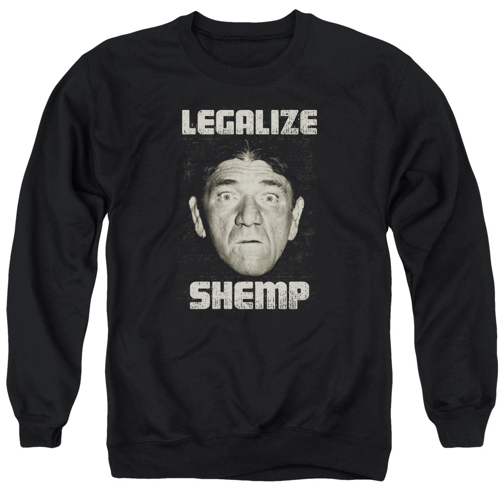 Three Stooges - Legalize Shemp - Adult Crewneck Sweatshirt - Black