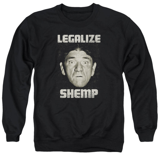 Three Stooges - Legalize Shemp - Adult Crewneck Sweatshirt - Black