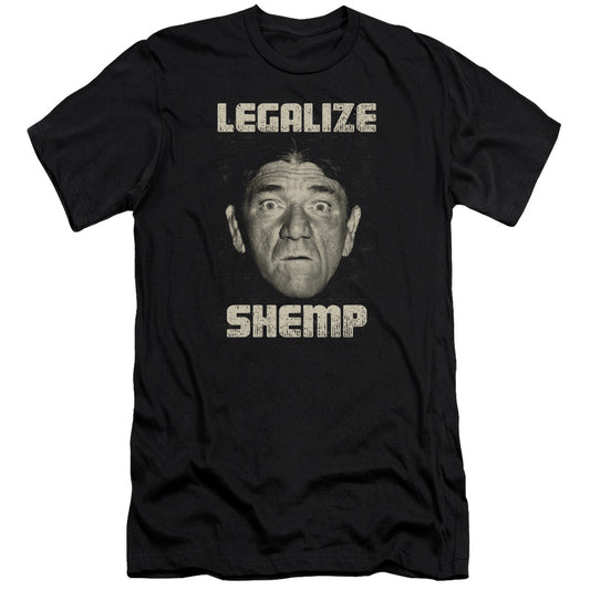 Three Stooges - Legalize Shemp - Short Sleeve Adult 30/1 - Black T-shirt