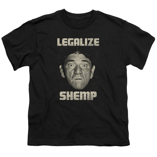 Three Stooges - Legalize Shemp - Short Sleeve Youth 18/1 - Black T-shirt