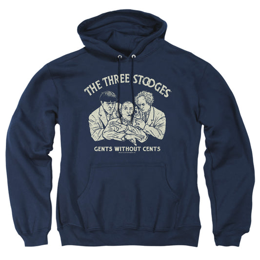 Three Stooges - Without Cents - Adult Pull-over Hoodie - Navy