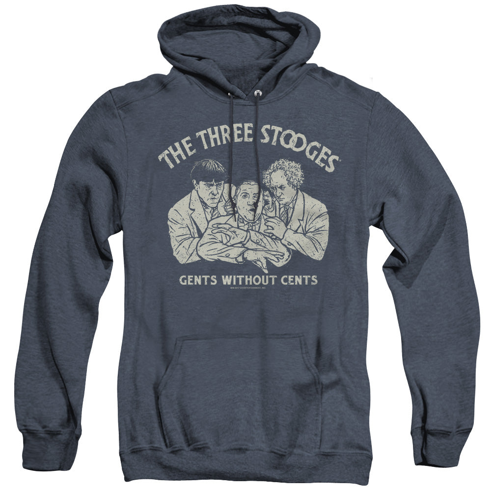 Three Stooges - Without Cents - Adult Heather Hoodie - Navy