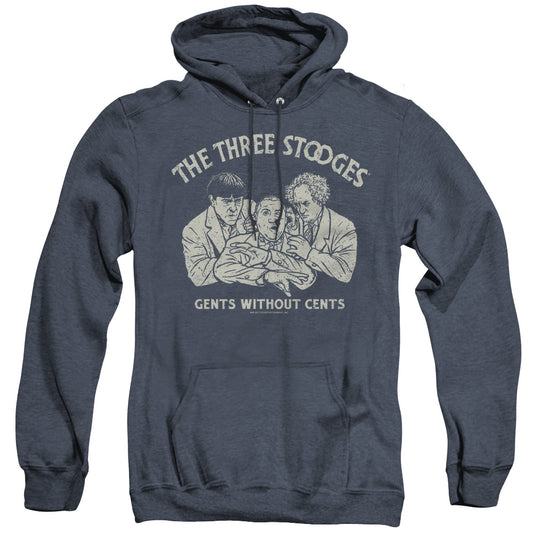 Three Stooges - Without Cents - Adult Heather Hoodie - Navy