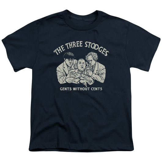 Three Stooges - Without Cents - Short Sleeve Youth 18/1 - Navy T-shirt