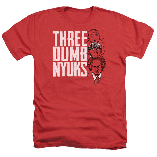 Three Stooges - Three Dumb Nyuks - Adult Heather - Red